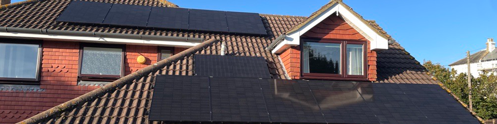 solar panels on a home roof in Susseex